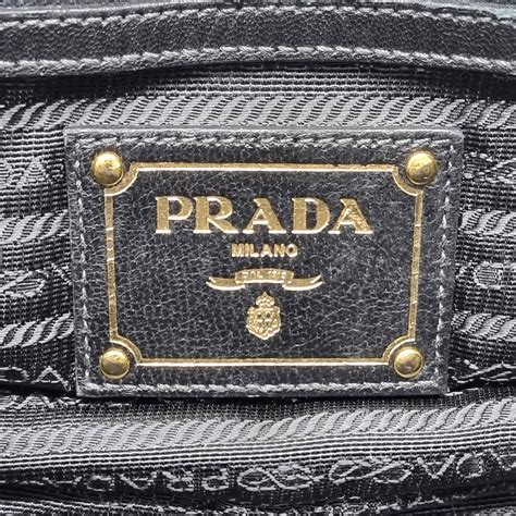 prada bn1407 nylon|Prada BN1407 Black Nylon Gaufre Tote Small with strap.